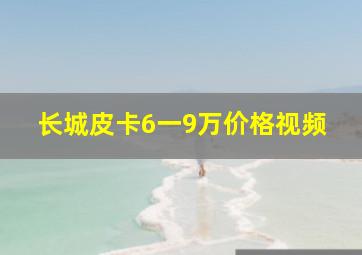 长城皮卡6一9万价格视频