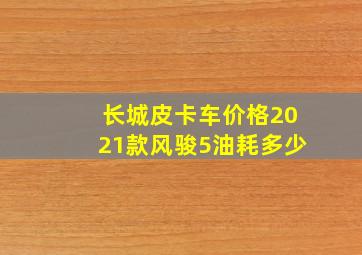 长城皮卡车价格2021款风骏5油耗多少