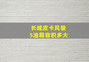 长城皮卡风骏5油箱容积多大