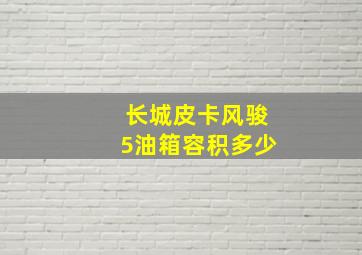 长城皮卡风骏5油箱容积多少