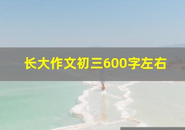 长大作文初三600字左右