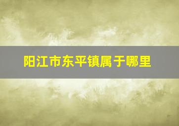 阳江市东平镇属于哪里