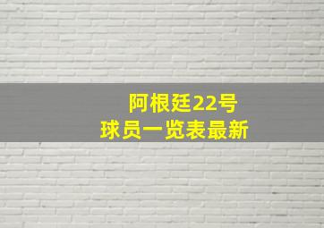 阿根廷22号球员一览表最新