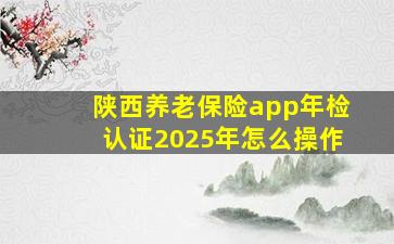 陕西养老保险app年检认证2025年怎么操作