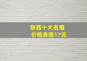 陕西十大名烟价格表图17元