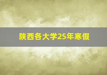 陕西各大学25年寒假