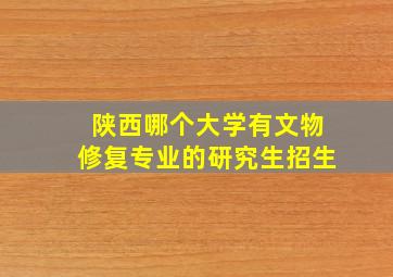 陕西哪个大学有文物修复专业的研究生招生