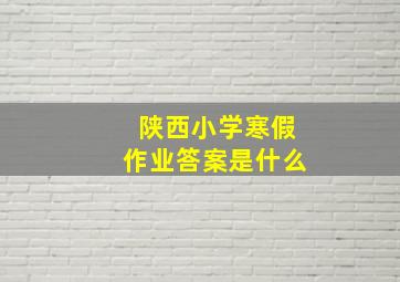 陕西小学寒假作业答案是什么