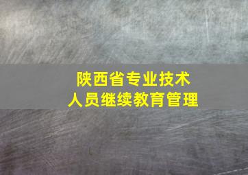 陕西省专业技术人员继续教育管理