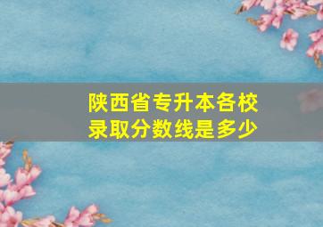 陕西省专升本各校录取分数线是多少