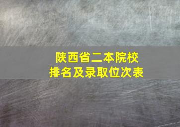 陕西省二本院校排名及录取位次表