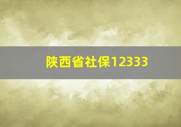 陕西省社保12333