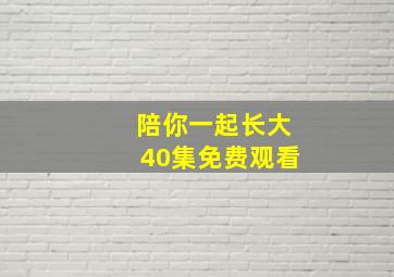 陪你一起长大40集免费观看