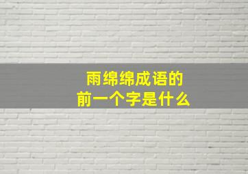 雨绵绵成语的前一个字是什么