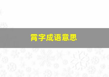 霄字成语意思