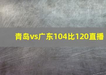 青岛vs广东104比120直播