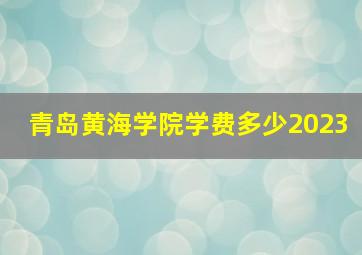 青岛黄海学院学费多少2023