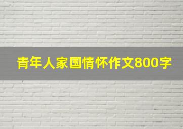 青年人家国情怀作文800字