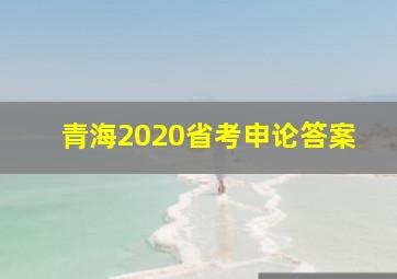 青海2020省考申论答案