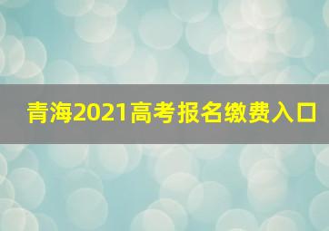 青海2021高考报名缴费入口