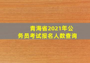 青海省2021年公务员考试报名人数查询