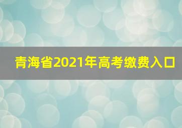 青海省2021年高考缴费入口