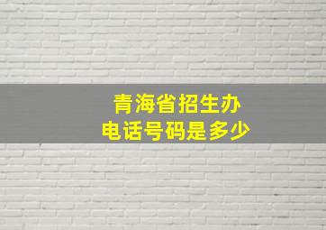 青海省招生办电话号码是多少