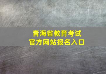 青海省教育考试官方网站报名入口