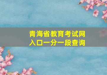 青海省教育考试网入口一分一段查询