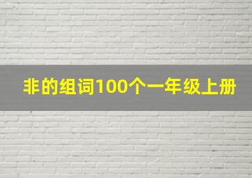 非的组词100个一年级上册