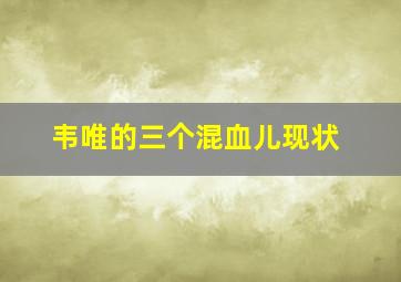 韦唯的三个混血儿现状