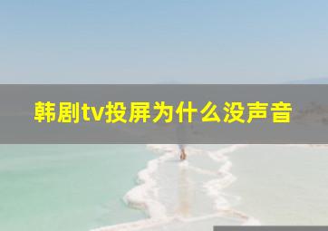 韩剧tv投屏为什么没声音