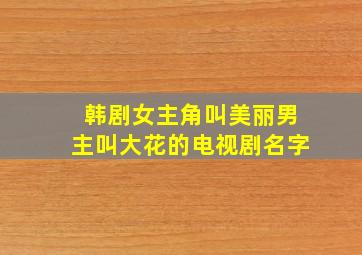 韩剧女主角叫美丽男主叫大花的电视剧名字