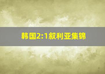 韩国2:1叙利亚集锦