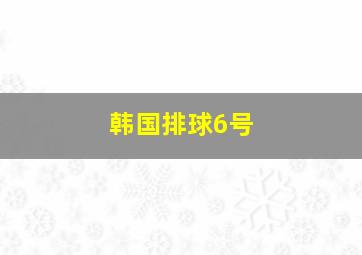 韩国排球6号