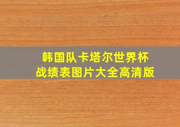 韩国队卡塔尔世界杯战绩表图片大全高清版