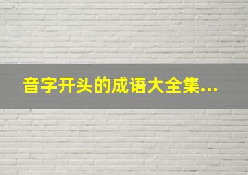 音字开头的成语大全集...