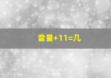 音量+11=几