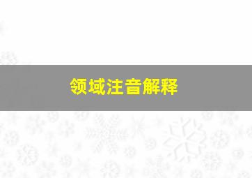 领域注音解释