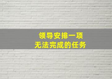 领导安排一项无法完成的任务