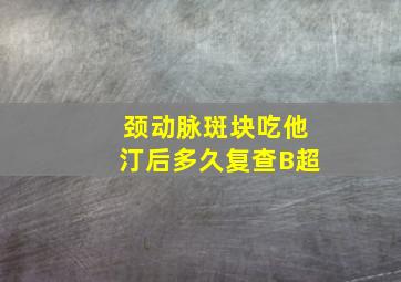 颈动脉斑块吃他汀后多久复查B超