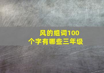 风的组词100个字有哪些三年级