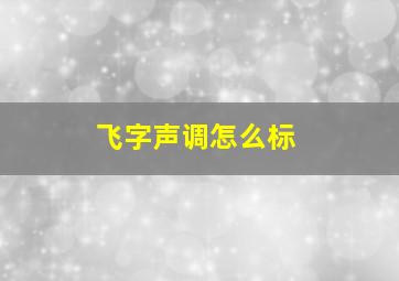 飞字声调怎么标