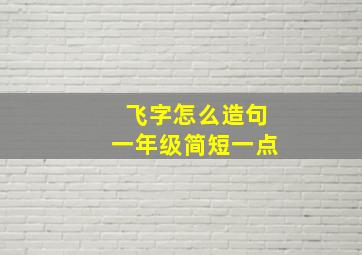 飞字怎么造句一年级简短一点