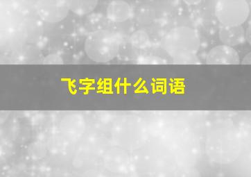 飞字组什么词语