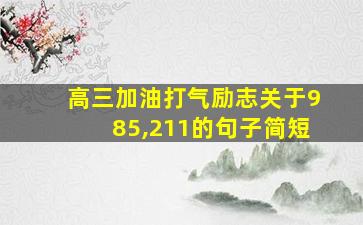 高三加油打气励志关于985,211的句子简短