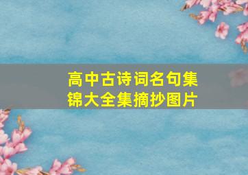 高中古诗词名句集锦大全集摘抄图片