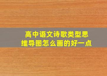 高中语文诗歌类型思维导图怎么画的好一点