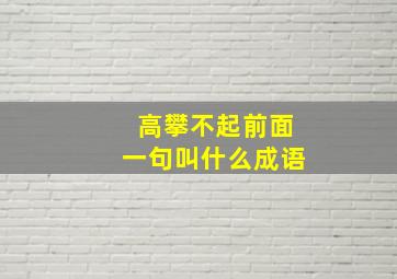 高攀不起前面一句叫什么成语