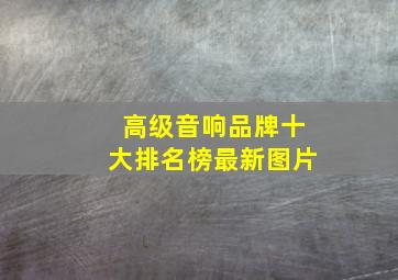 高级音响品牌十大排名榜最新图片